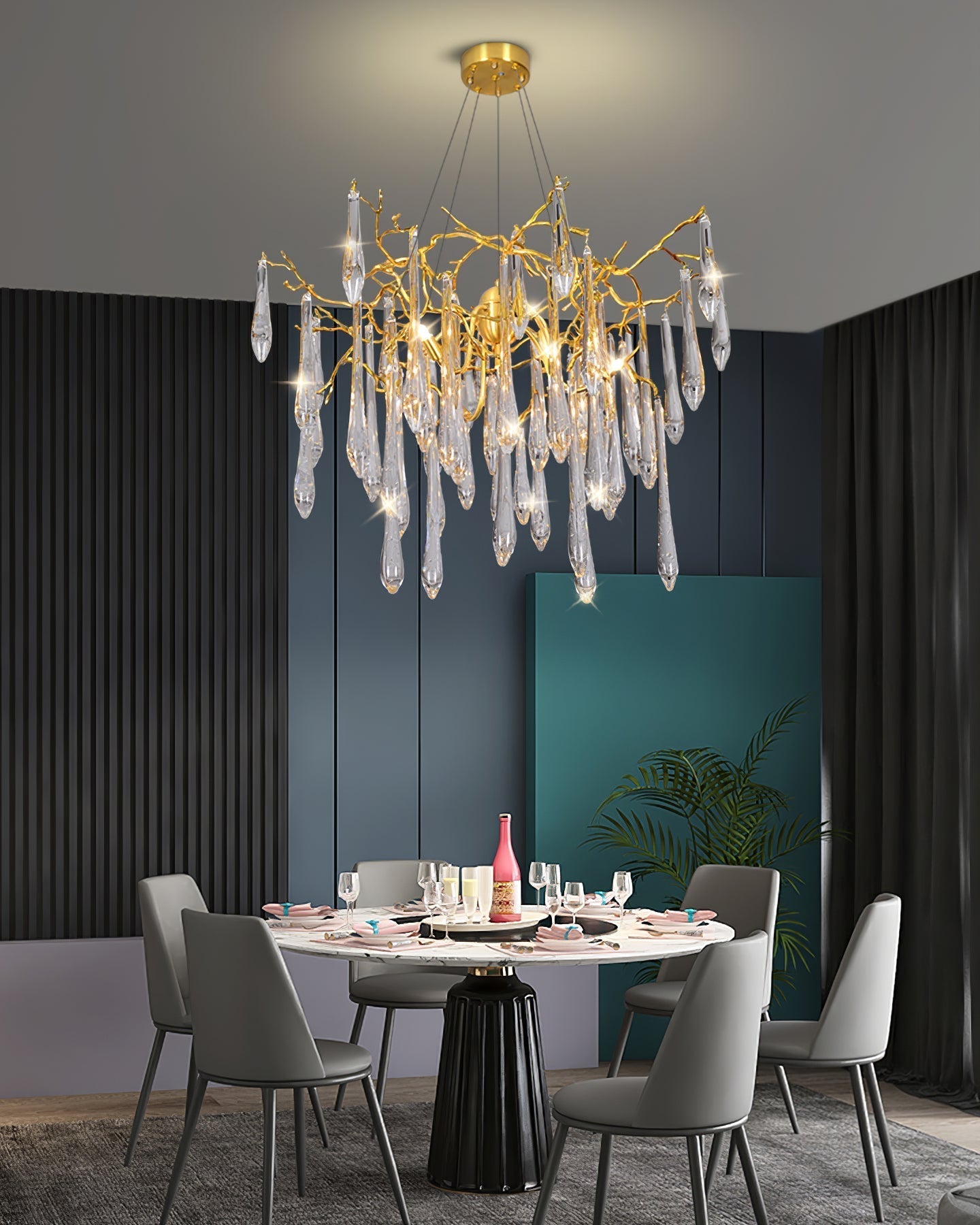 Annata Ice Strip Crystal Chandelier