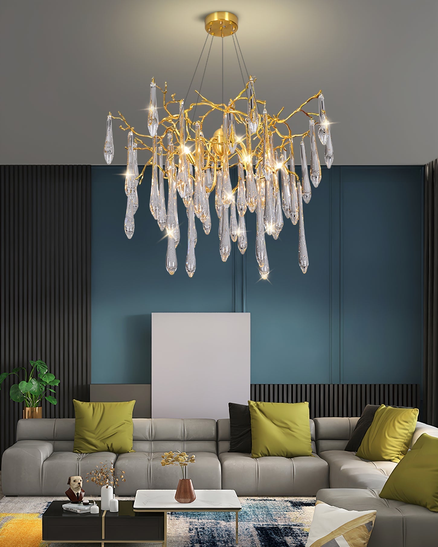 Annata Ice Strip Crystal Chandelier