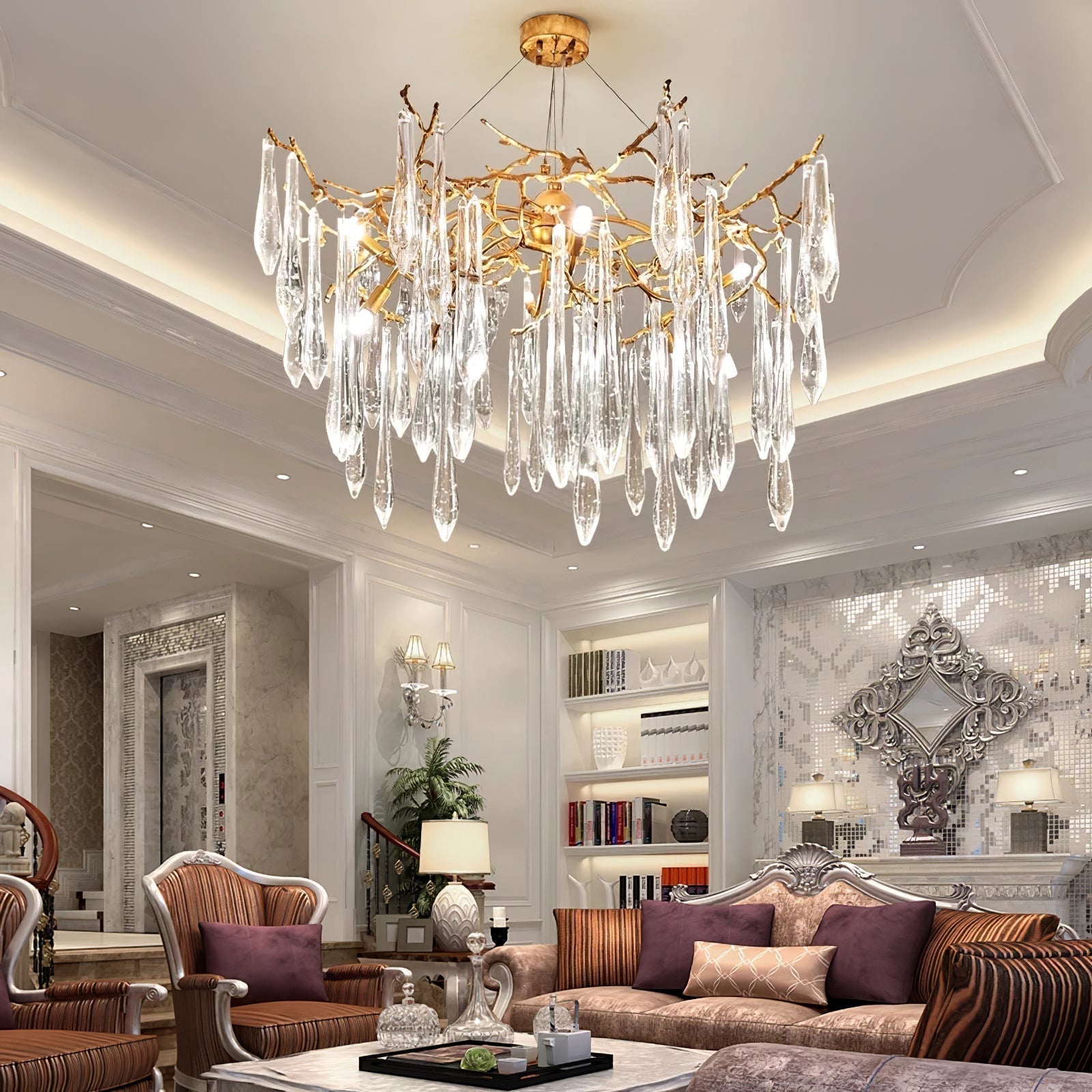 Annata Ice Strip Crystal Chandelier