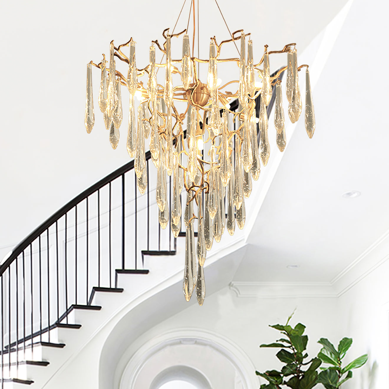 Annata Ice Strip Crystal Chandelier