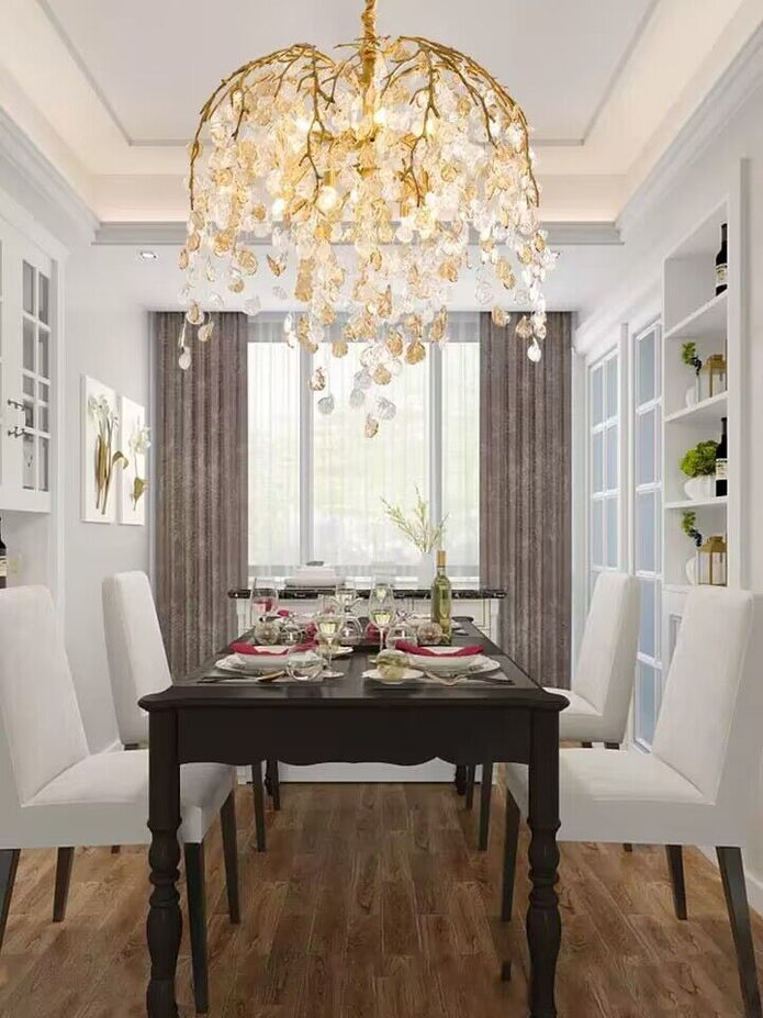 Shiro Glass Leaves Chandelier