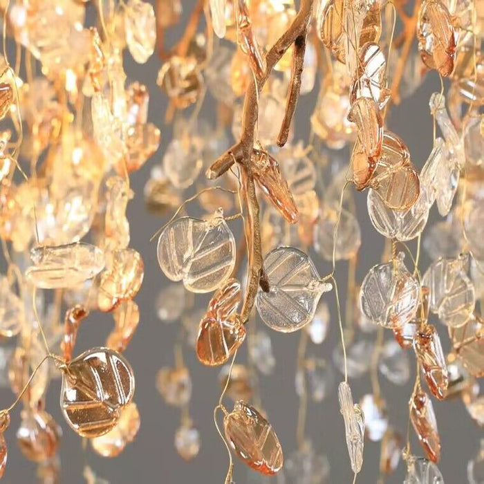 Shiro Glass Leaves Chandelier
