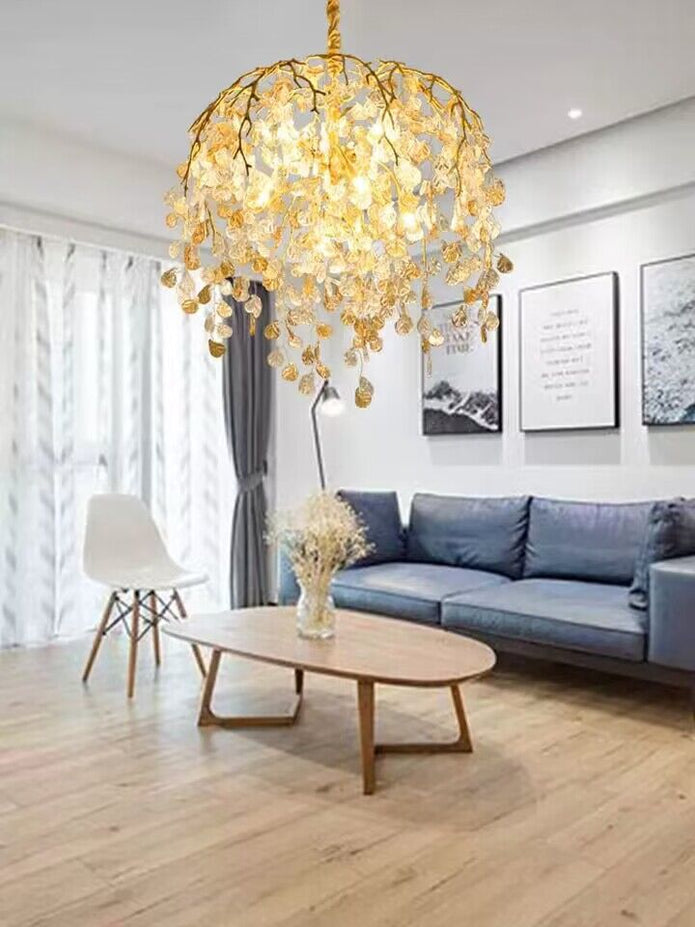 Shiro Glass Leaves Chandelier