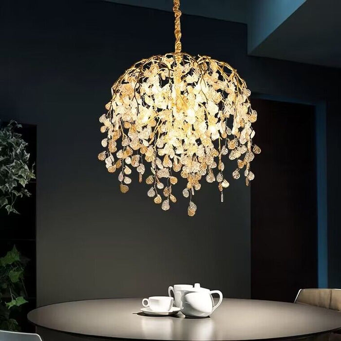 Shiro Glass Leaves Chandelier