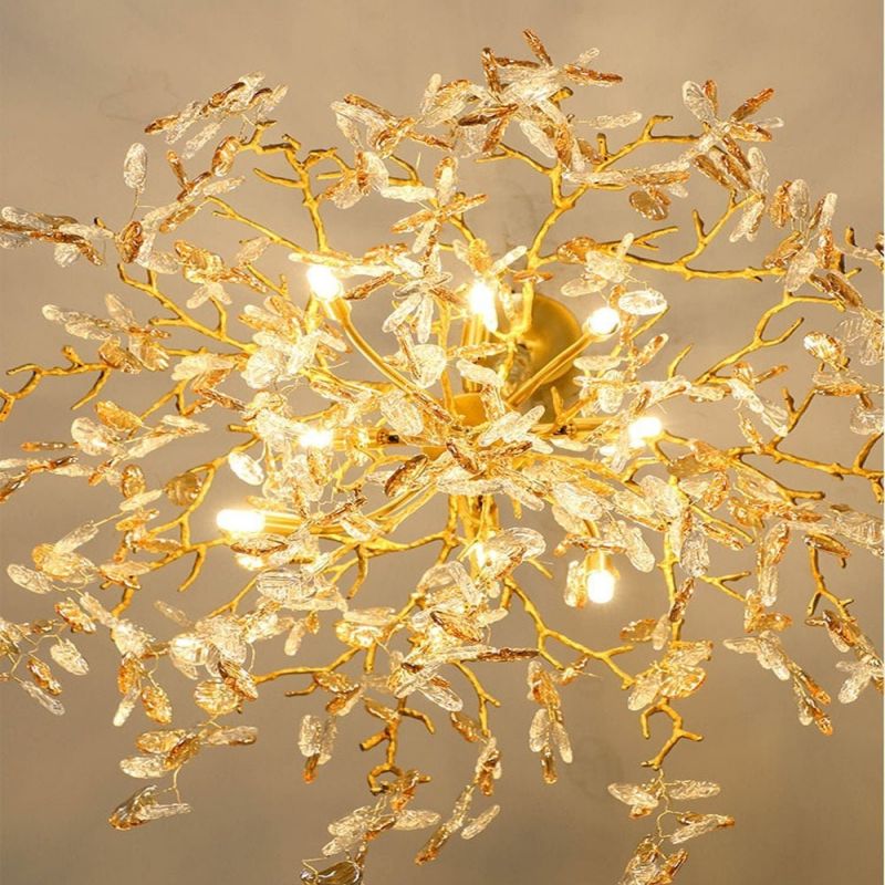 Shiro Glass Leaves Chandelier
