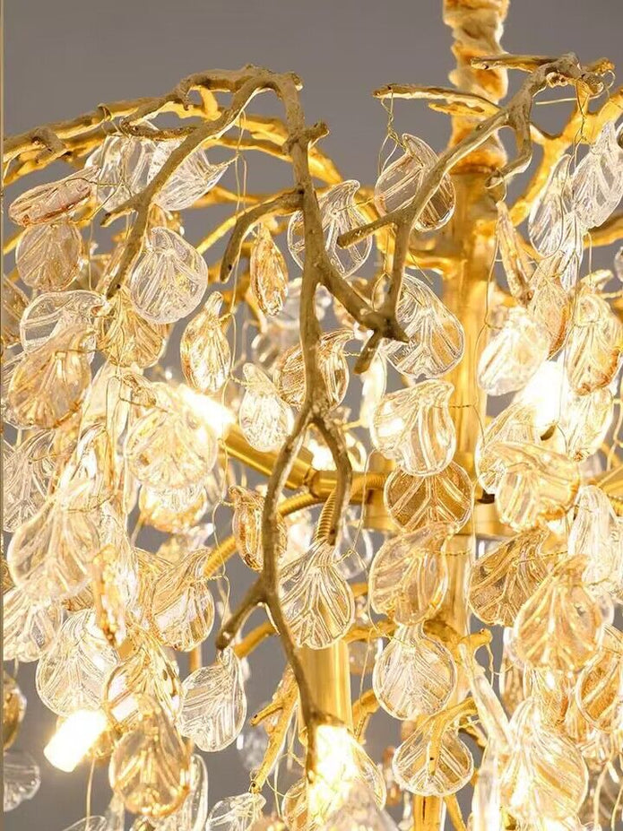 Shiro Glass Leaves Chandelier