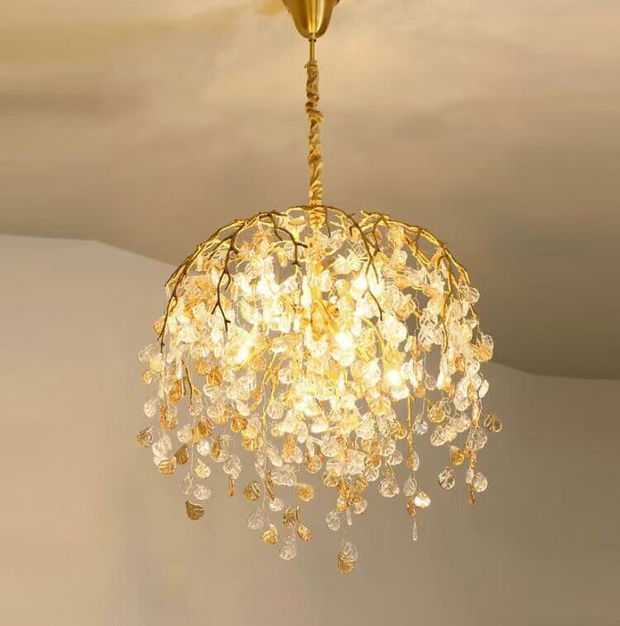 Shiro Glass Leaves Chandelier