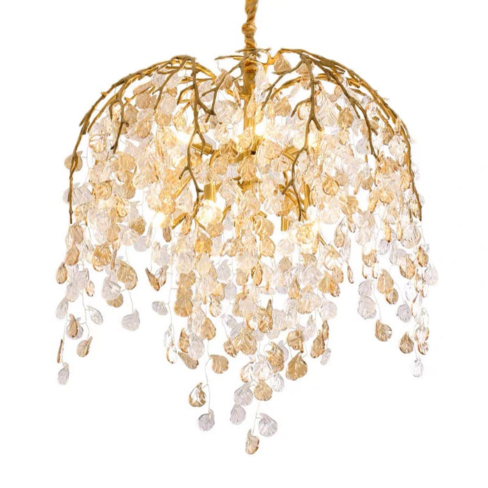 Shiro Glass Leaves Chandelier