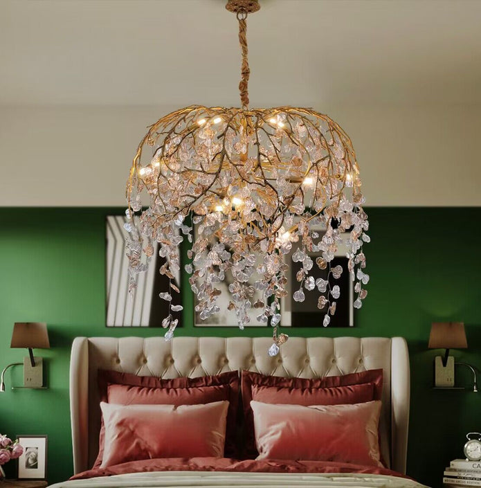 Shiro Glass Leaves Chandelier