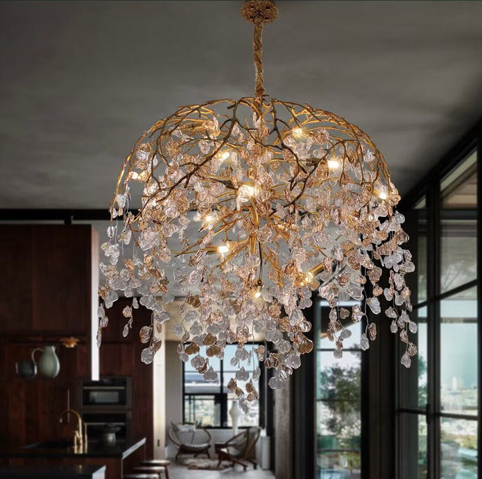 Shiro Glass Leaves Chandelier