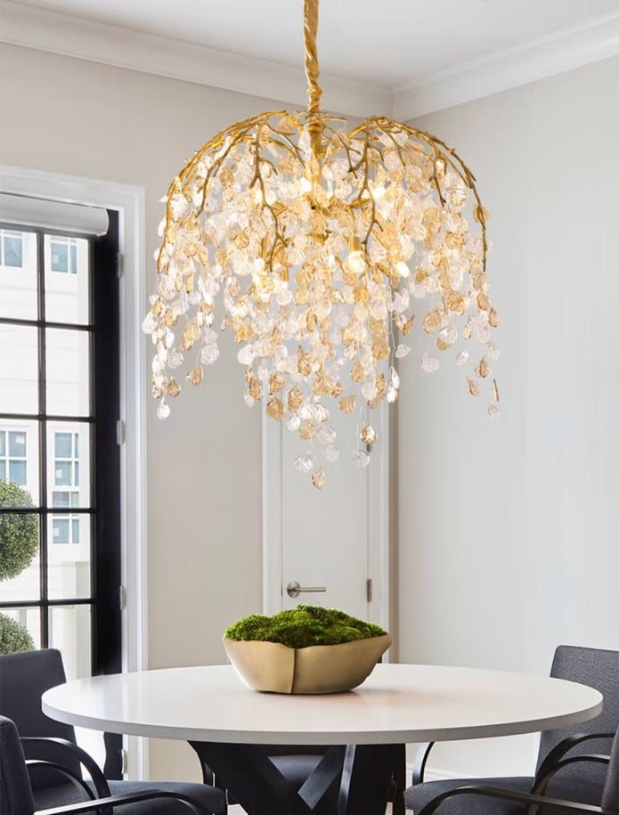 Shiro Glass Leaves Chandelier