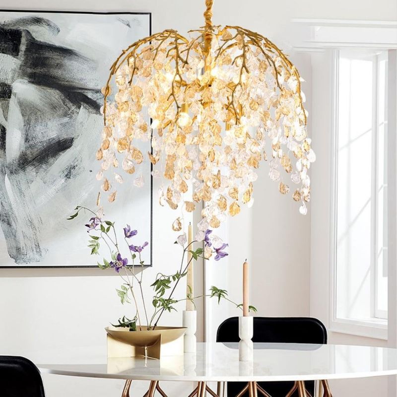 Shiro Glass Leaves Chandelier