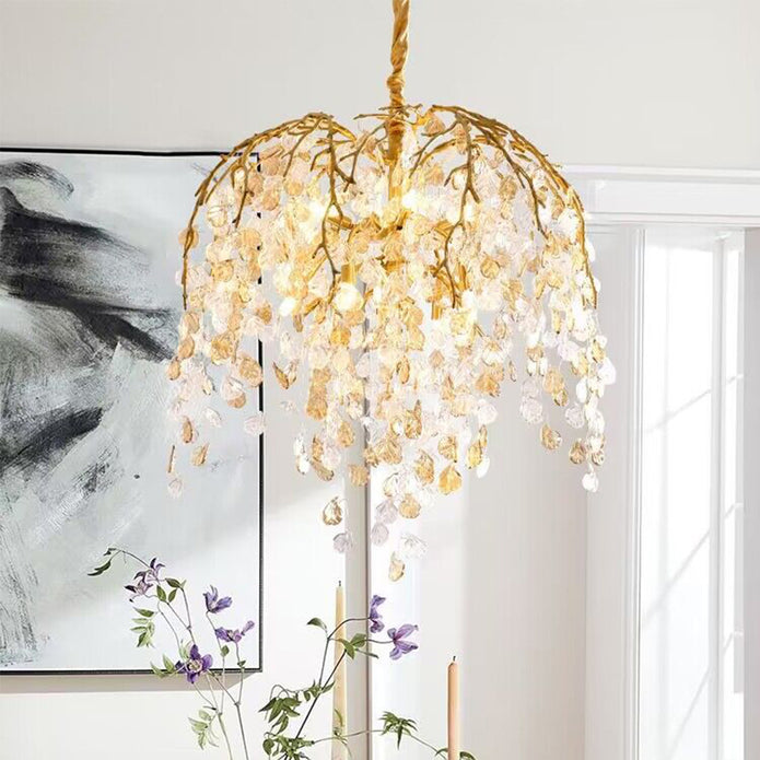 Shiro Glass Leaves Chandelier