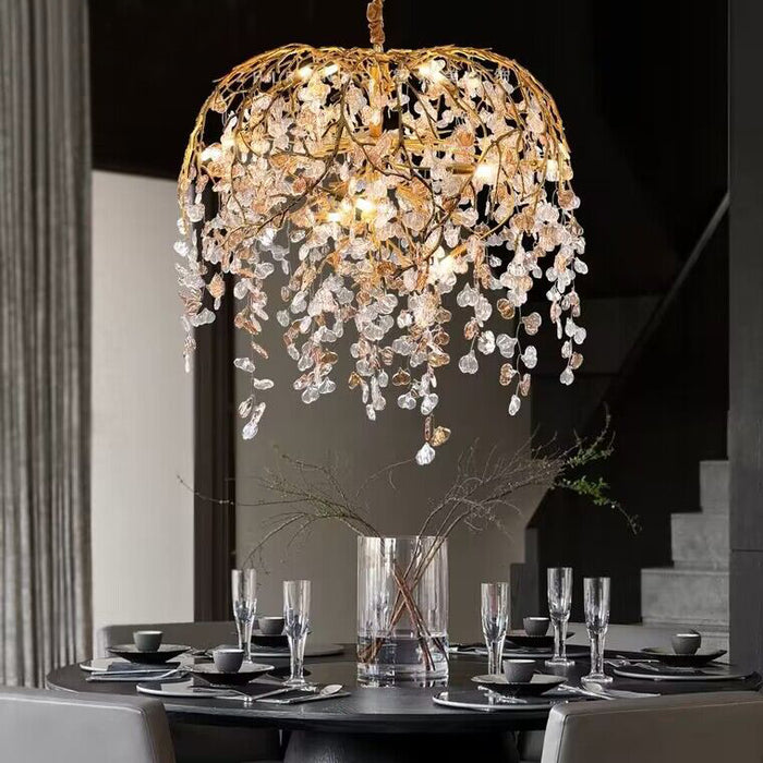 Shiro Glass Leaves Chandelier