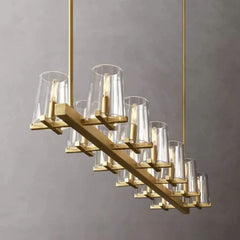 Kuseay Glass Linear Chandelier 60"