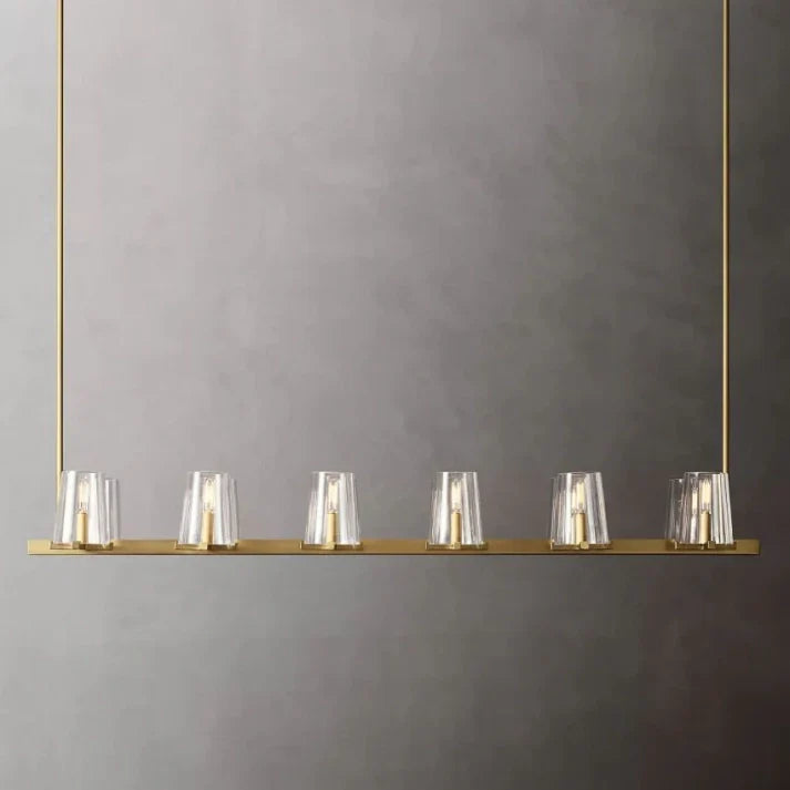Kuseay Glass Linear Chandelier 60"
