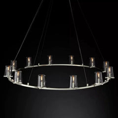 Kuseay Glass Round Chandelier 60"