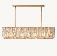 LATTICE SMOKE GLASS LINEAR CHANDELIER 67"