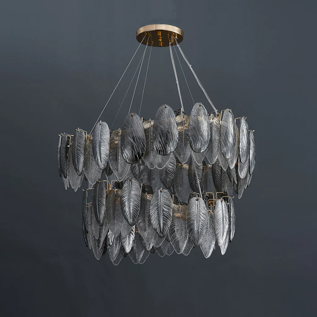 Llona Contemporary 2-Layer Plume Chandelier