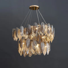 Llona Contemporary 2-Layer Plume Chandelier