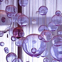 Long glass bubble chandelier