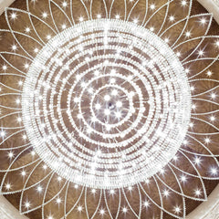 Long hotel lobby crystal chandelier
