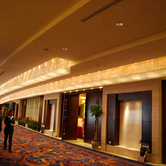 Long reception crystal chandelier