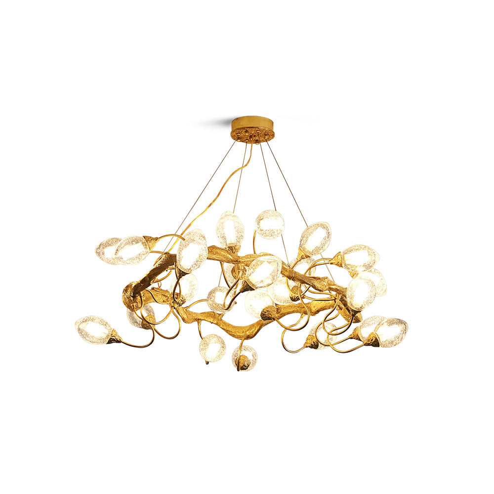 Lotus Bud Brass Chandeliers