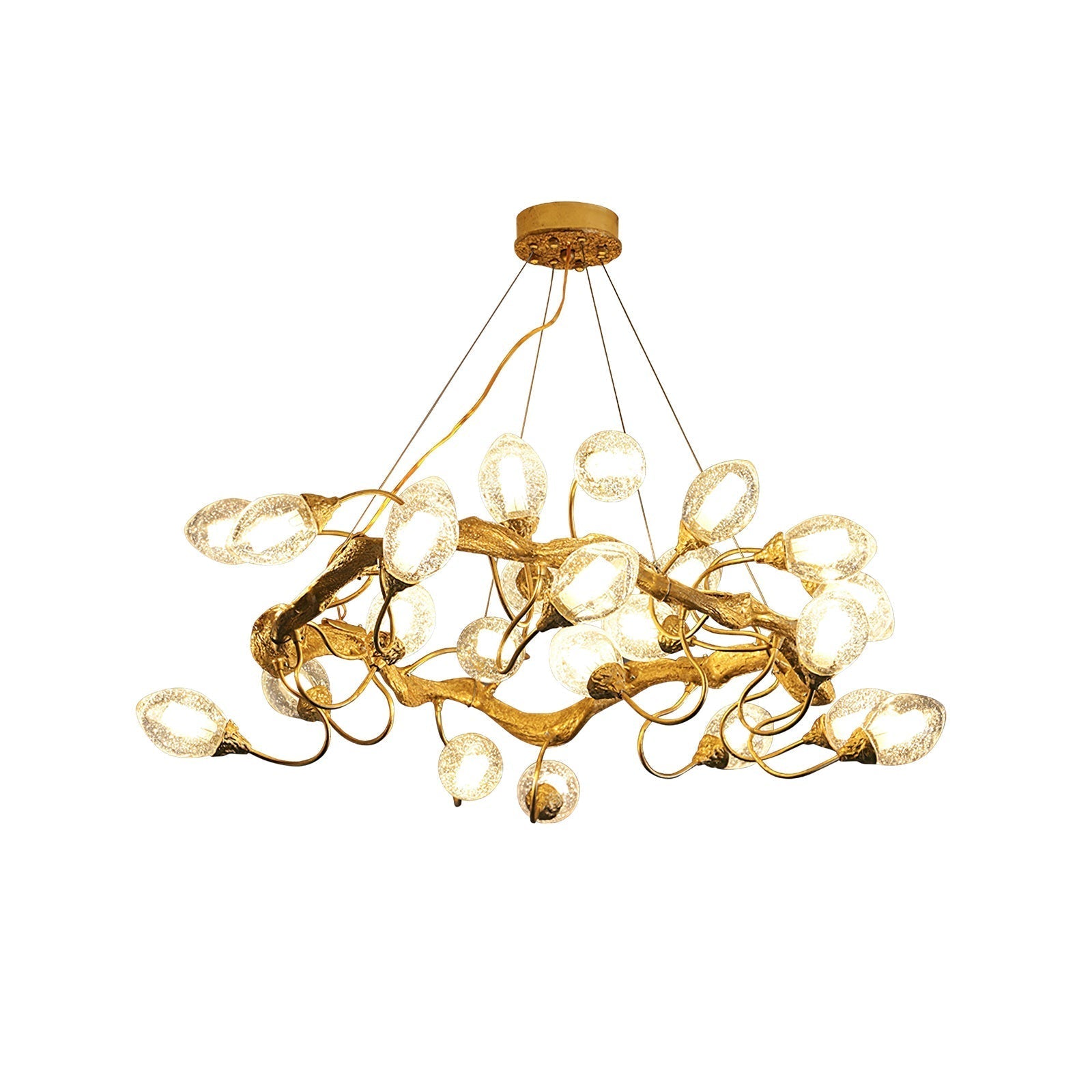 Lotus Bud Brass Chandeliers