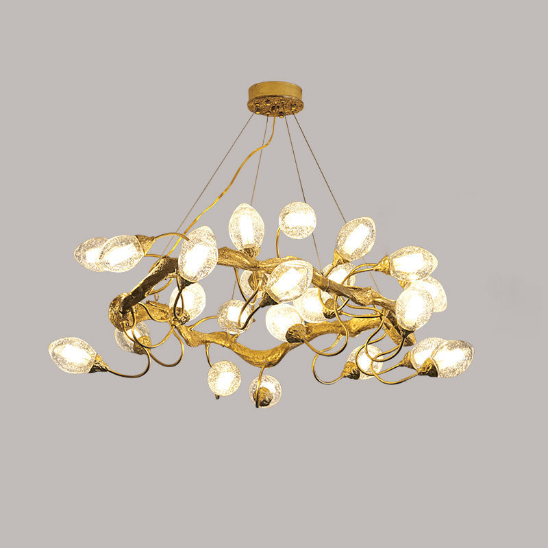 Lotus Bud Brass Chandeliers