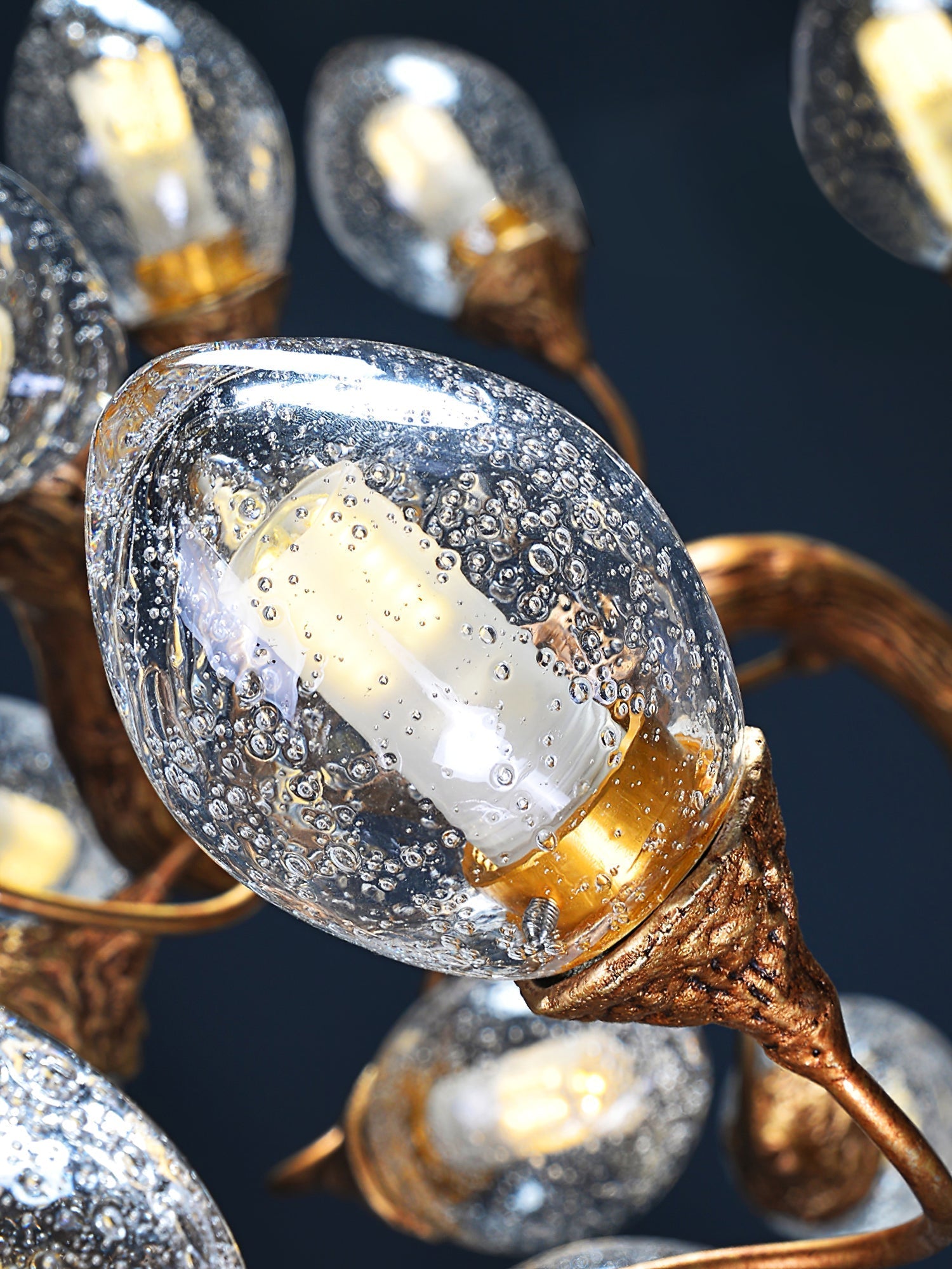 Lotus Bud Brass Chandeliers