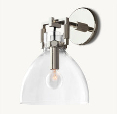 MACHINIST GLASS CLOCHE SCONCE 8"