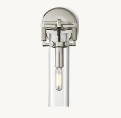 MACHINIST GLASS CYLINDER SCONCE 9"