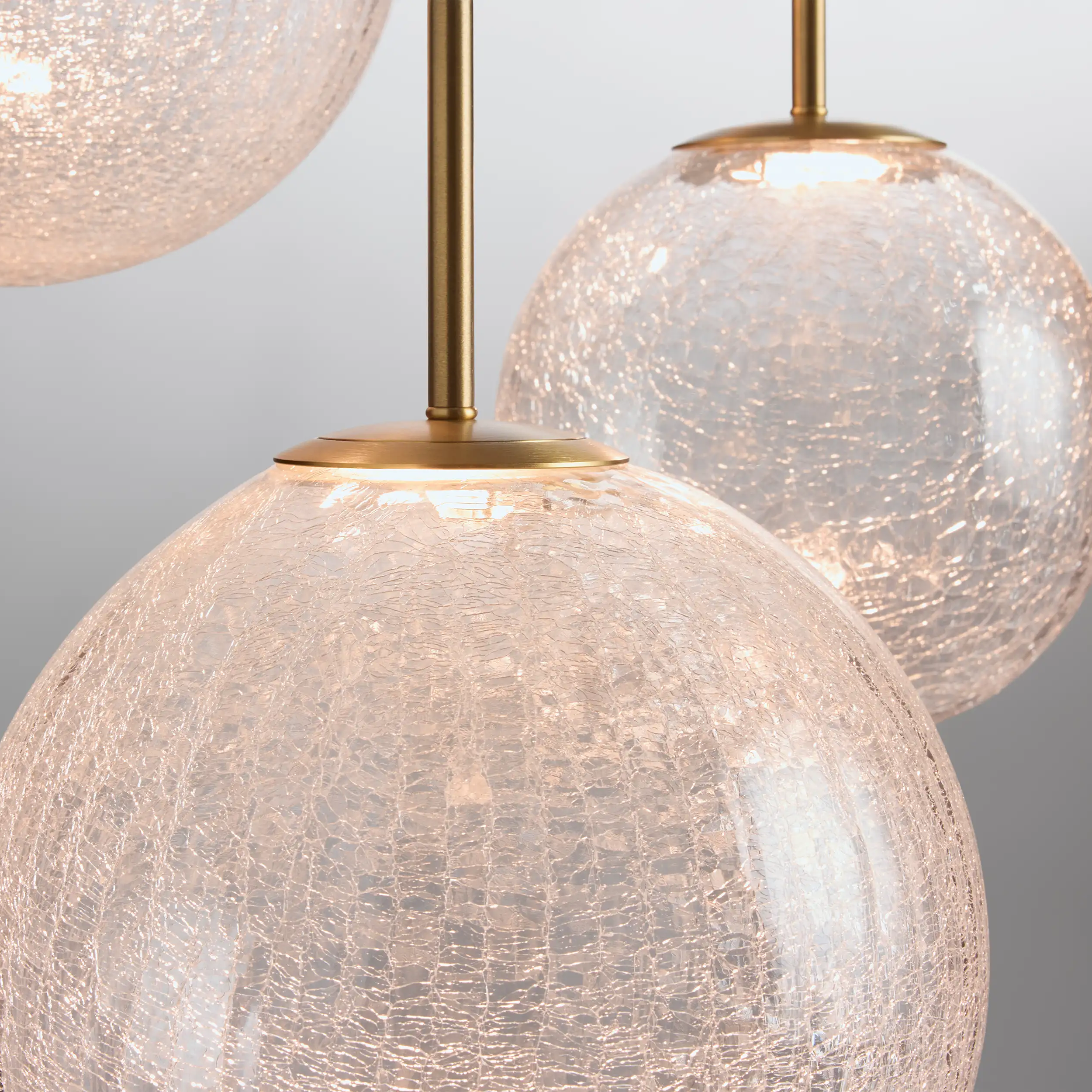 Casen Ablown Crackle Glass Globe Round Chandelier 20" 28" 34" 43"D