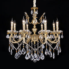 8 lights aged brass chandelier