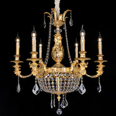Simple brass candle chandelier