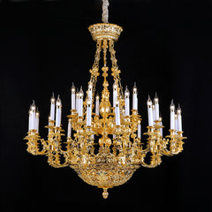 mid century chandelier brass