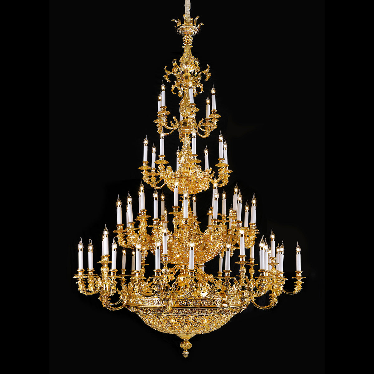 oversized brass chandelier