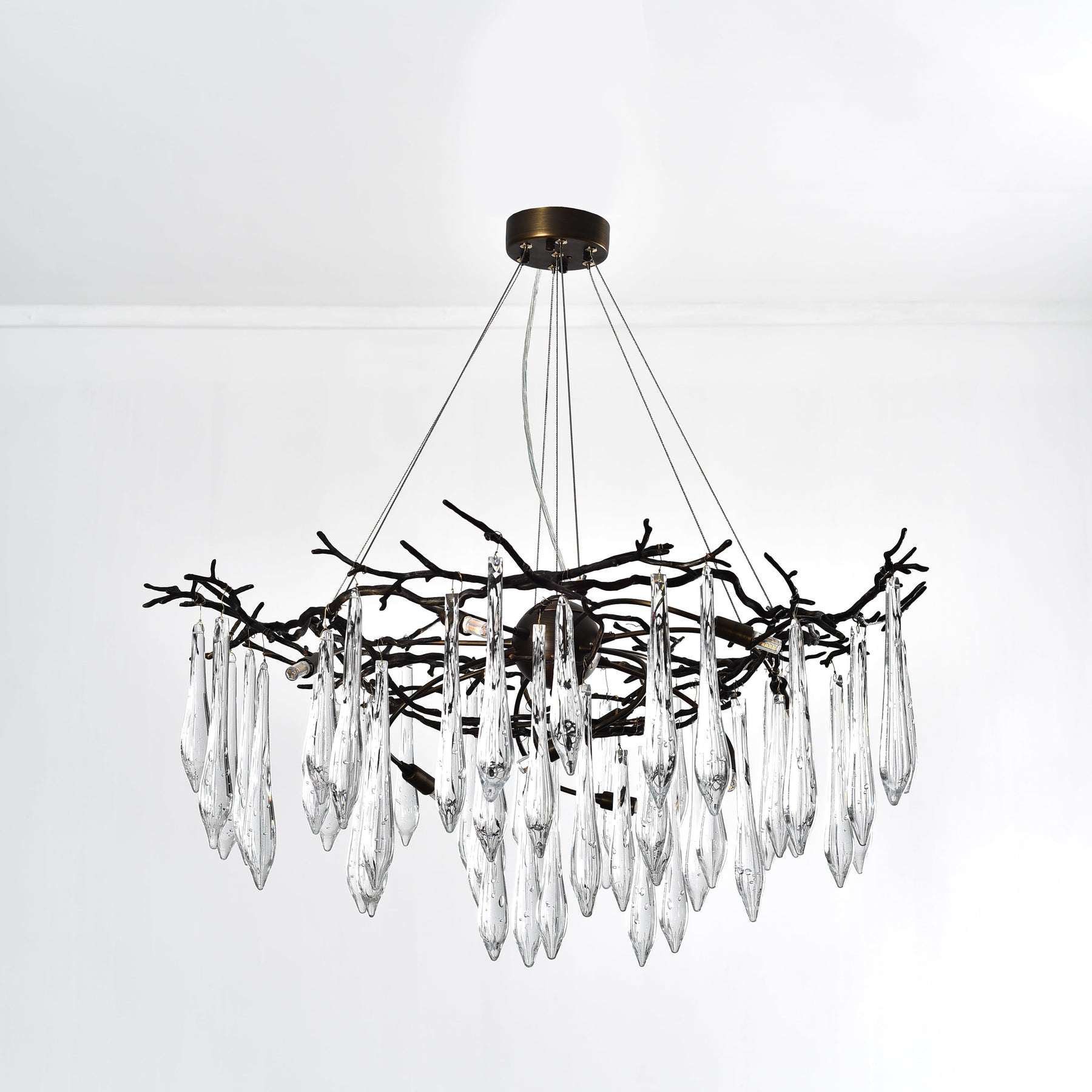 Lucio Teardrop Branch Brass Round Chandelier