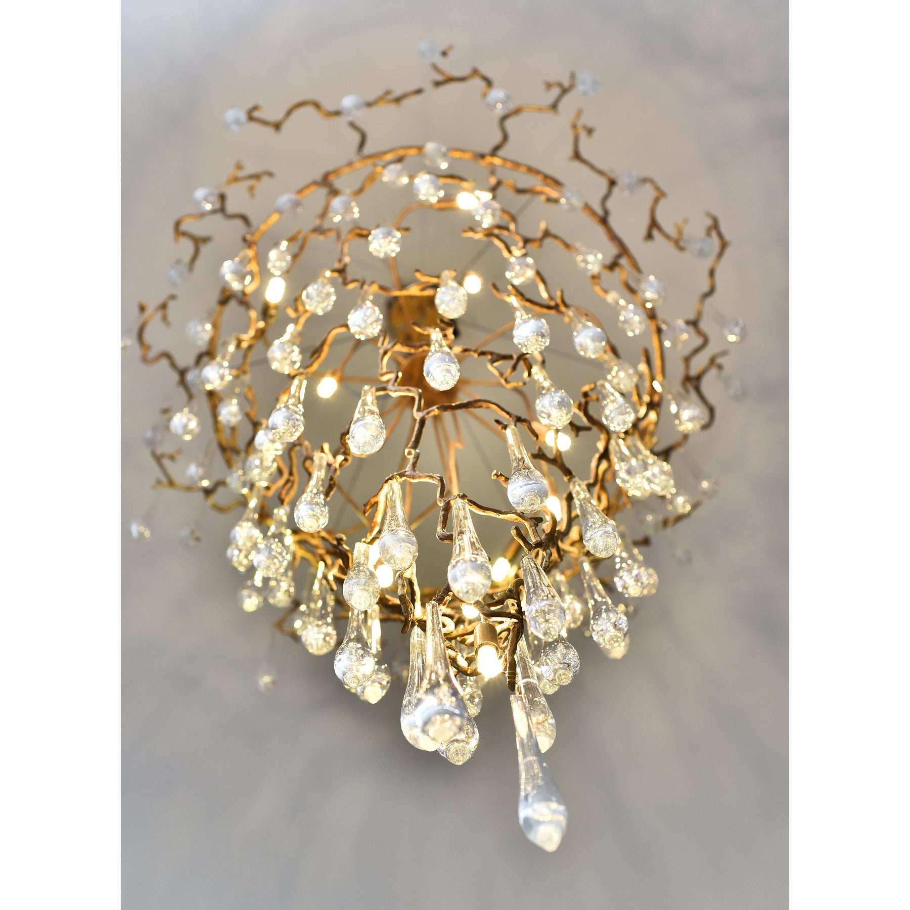 Lio Round Foyer Branch Teardrop Chandelier