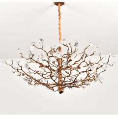 Lio Gemstone Branch Brass Round Chandelier