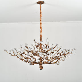 Lio Gemstone Branch Brass Round Chandelier