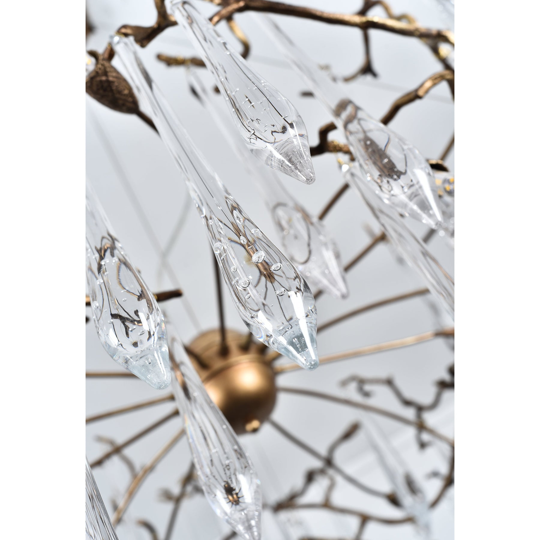 Lucio Teardrop Branch Brass Round Chandelier