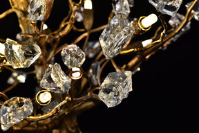 Lio Gemstone Branch Brass Round Chandelier