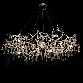 Lio Teardrop Branch Brass Round Chandelier