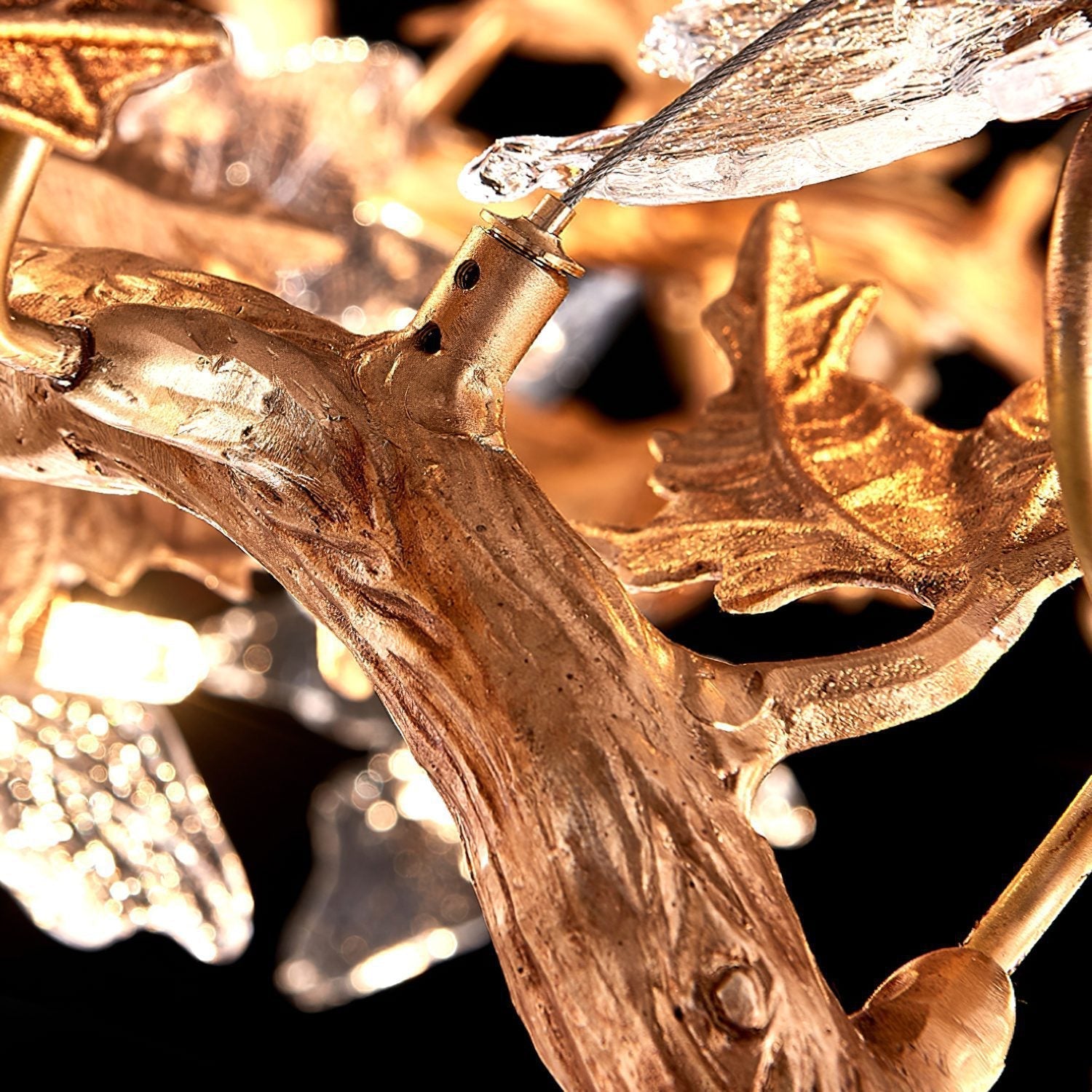 Flora Leaf Branch Brass Chandelier