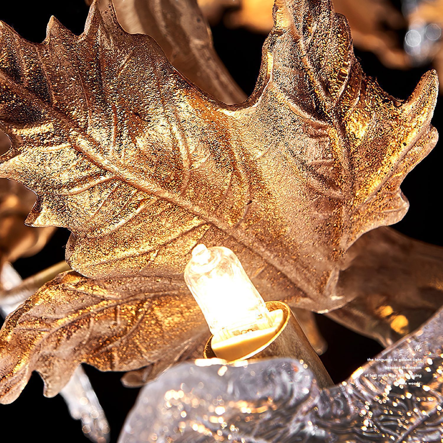 Flora Leaf Branch Brass Chandelier