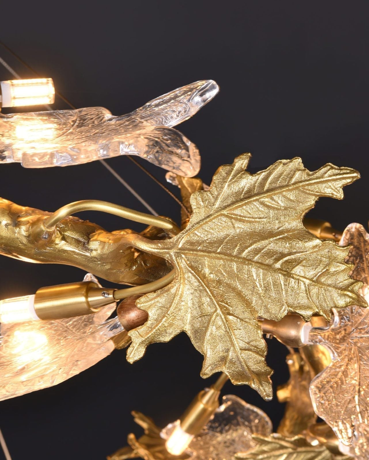Flora Leaf Branch Brass Chandelier