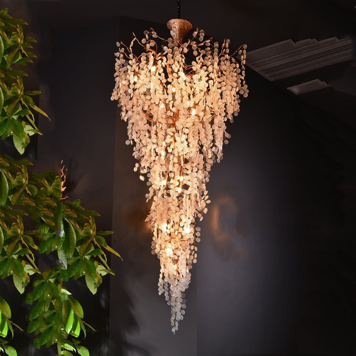 Arianna Blossom Petal Detail Grand Staircase Chandelier