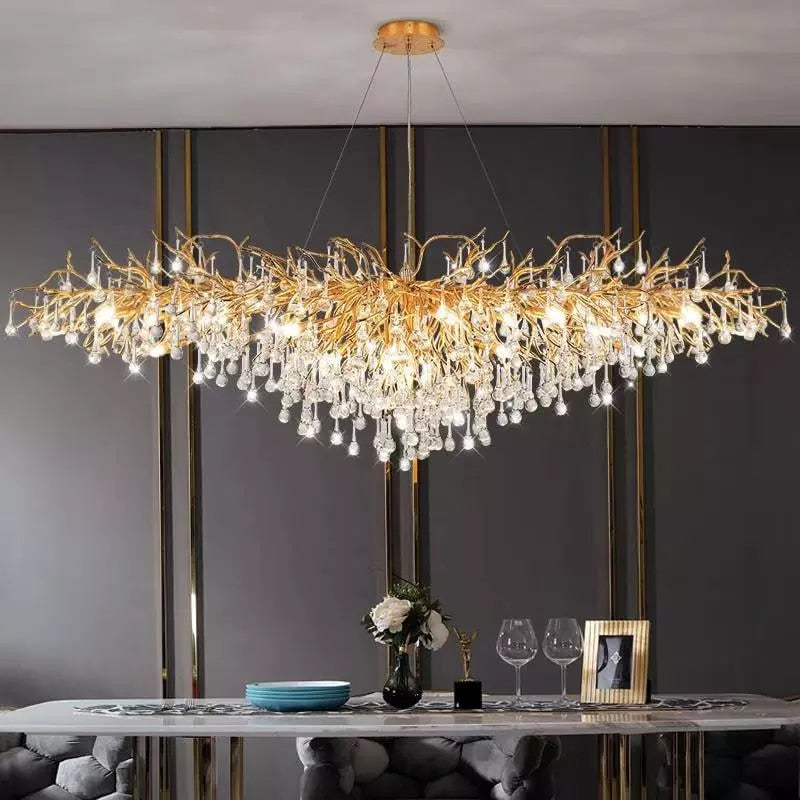 Simsia Ooze Drop-Shaped Crystal Chandelier 47" 63" 71"L